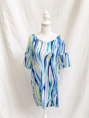 Lilly Pulitzer Blue Multi-Stripe Swim Coverup Tunic
